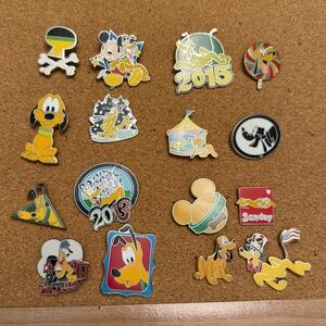 Authentic Disney Pluto Miscellaneous Set of 16 Pins